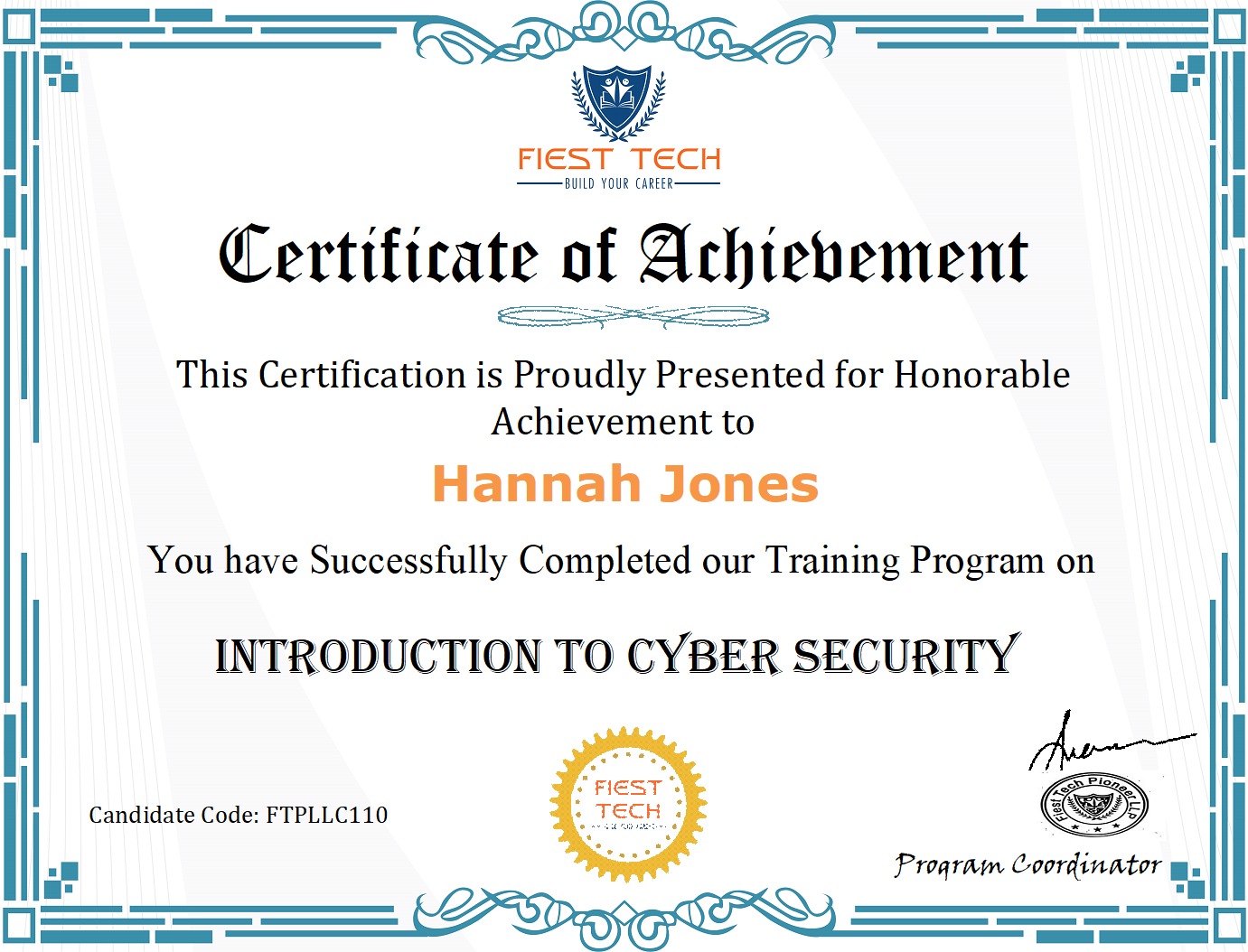 Course Completion Certificate